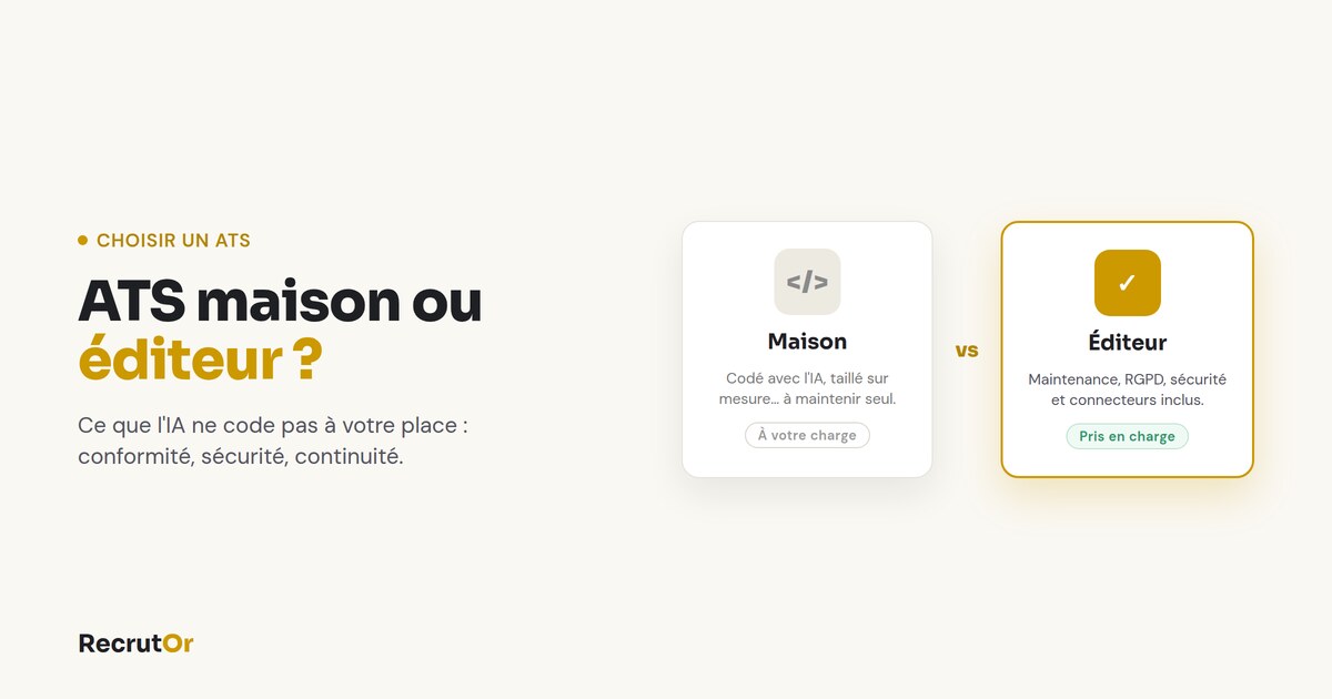 Comparaison ATS maison contre ATS d'éditeur : ce que l'IA ne code pas à votre place